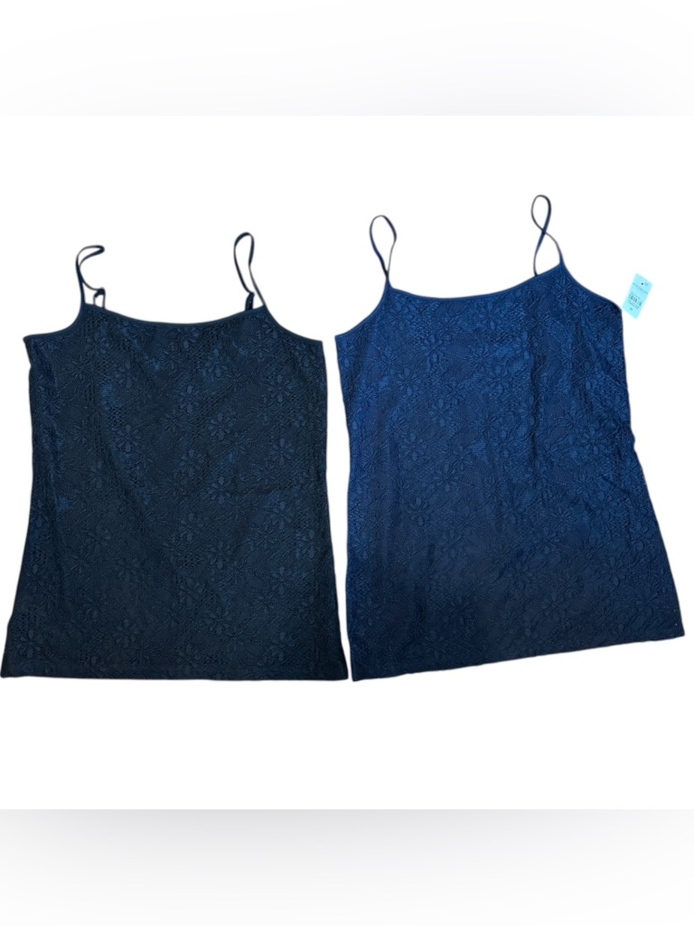 Ann Taylor Factory 2-in-1 Bundle Tank Top Cami Lace Navy Blue/Black M Minimalist